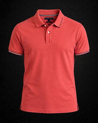 Tommy Hilfiger Polo Uomo L Corallo Y2K