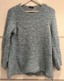 Maglione donna HFN Celeste Lana e Tactel Taglia L