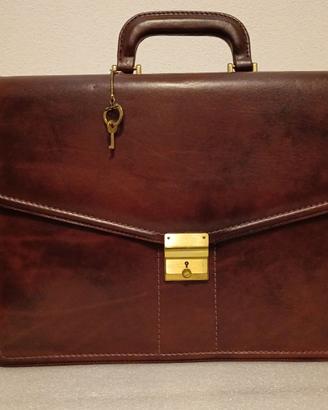 Borsa cartella in pelle vintage