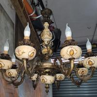lampadario antico vintage anni 50 luci 8 ceramica