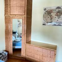 armadio +como' in vimini, rattan e bambù 