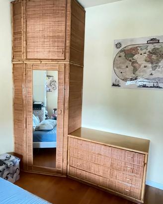 armadio +como' in vimini, rattan e bambù 