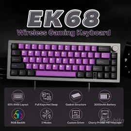 Tastiera EPOMAKER EK68 65% - Nuova - Viola e Nero