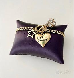 Bracciale con charm a cuore placcato oro