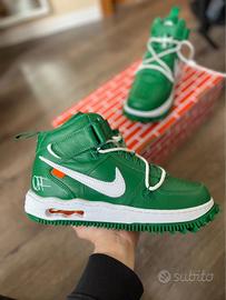 Nike Off-White Air Force 1 Mid SP Pine Green. Tg42