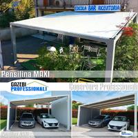 Pensilina Maxi coperura acciaio 3x4 pvc tetto