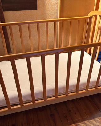 Lettino bambino/a in legno Pali con materasso