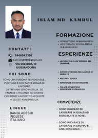 Aiuto Cuoco/ Lavapiatti/ Idraulico