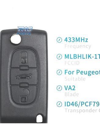 CHIAVE COMPLETA PER PEUGEOT E CITROEN VA2