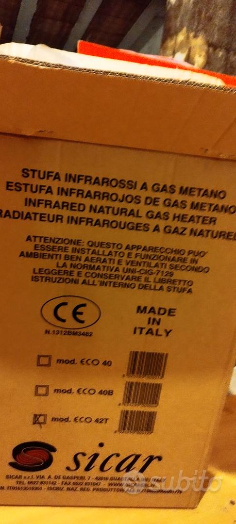 Stufa a gas metano ventilata sicar mod eco 42t Sicar