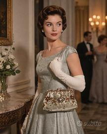 Borsetta da ballo seta anni ‘50 chiusura gioiello