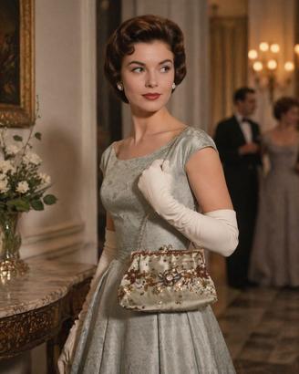 Borsetta da ballo seta anni ‘50 chiusura gioiello