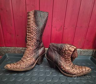 stivali texani in pitone