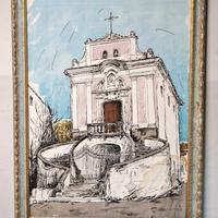 Pietro Lista – Disegno acquerello veduta chiesa
