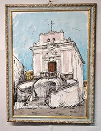 Pietro Lista – Disegno acquerello veduta chiesa