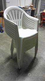 Set 8 sedie da giardino con braccioli 