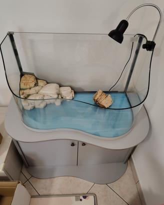 Acquario per tartarughe con mobile