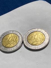 2 monete da lire 500 San Marino