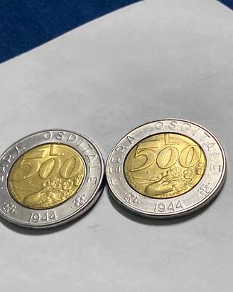 2 monete da lire 500 San Marino