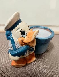 Portavaso statuetta vintage anni 60 Paperino in ce