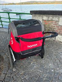 Rimorchio per bici- passeggino doppio