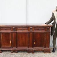 credenza veneta stile barocco legno noce antico
