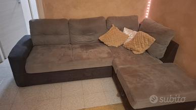 divano angolare con letto e contenitore 