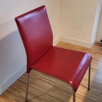 4 sedie in pelle rossa Calligaris
