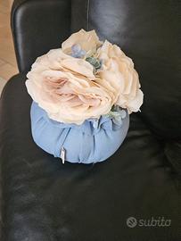 pob pon con fiori in lino