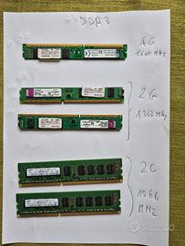 memorie DDR3 vari formati