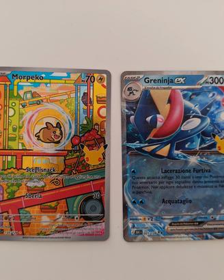 Morpeko 135/128 + Greninja Ex 021/128 30th Pokémon