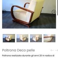 poltrona anni 20 in pelle