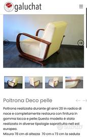 poltrona anni 20 in pelle