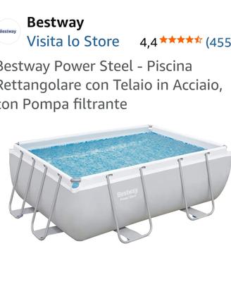 Bestway Power Steel - Piscina Rettangolare con Tel