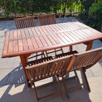 Tavolo da esterno con 4 sedie