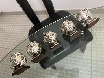 Set n. 5 sculture argento e wengé TOMMASO DI TURRO