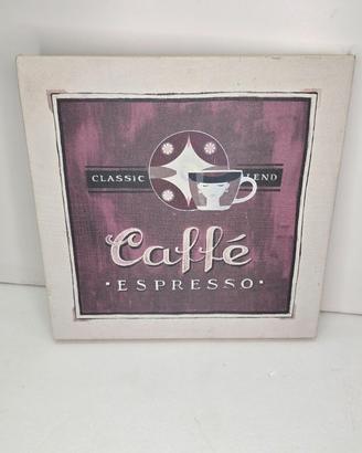 Quadro su tela Caffè Espresso Vintage 20x20 cm