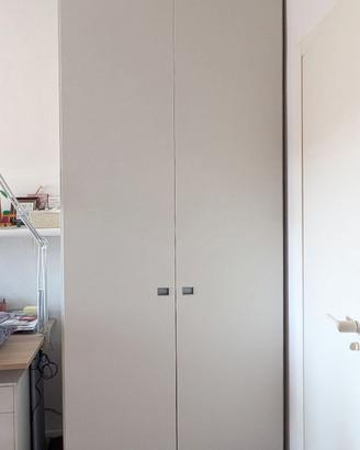 Armadio LEMA bianco- 2 ante, con cassettiera e LED