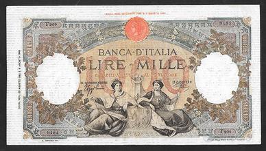 Banconota lire 1000 del 23.08.1943 contrassegno BI