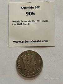 1 Lira 1862 Napoli - V.E. II