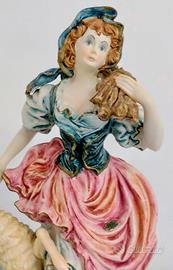 Statua di donna in porcellana Capodimonte alta 60