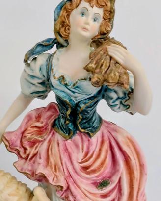 Statua di donna in porcellana Capodimonte alta 60