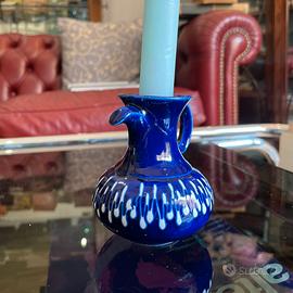 Portacandela in Ceramica "La Rustica" blu