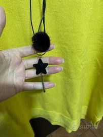 Maglione con collana tg.L/XL donna giallo ocra