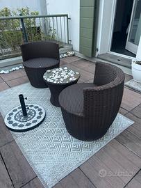 Set due poltrone e tavolino da giardino