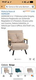 Poltrona estensibile singola
