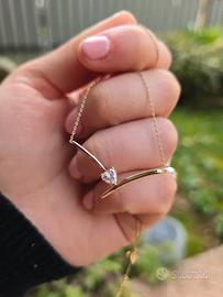 Collana in oro 375 con ciondolo a cuore