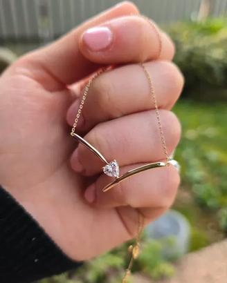 Collana in oro 375 con ciondolo a cuore