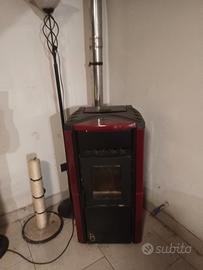 stufa a pellet rossa e nera