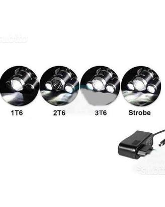 Torcia lampada ricaricabile 3 led frontale led 500
